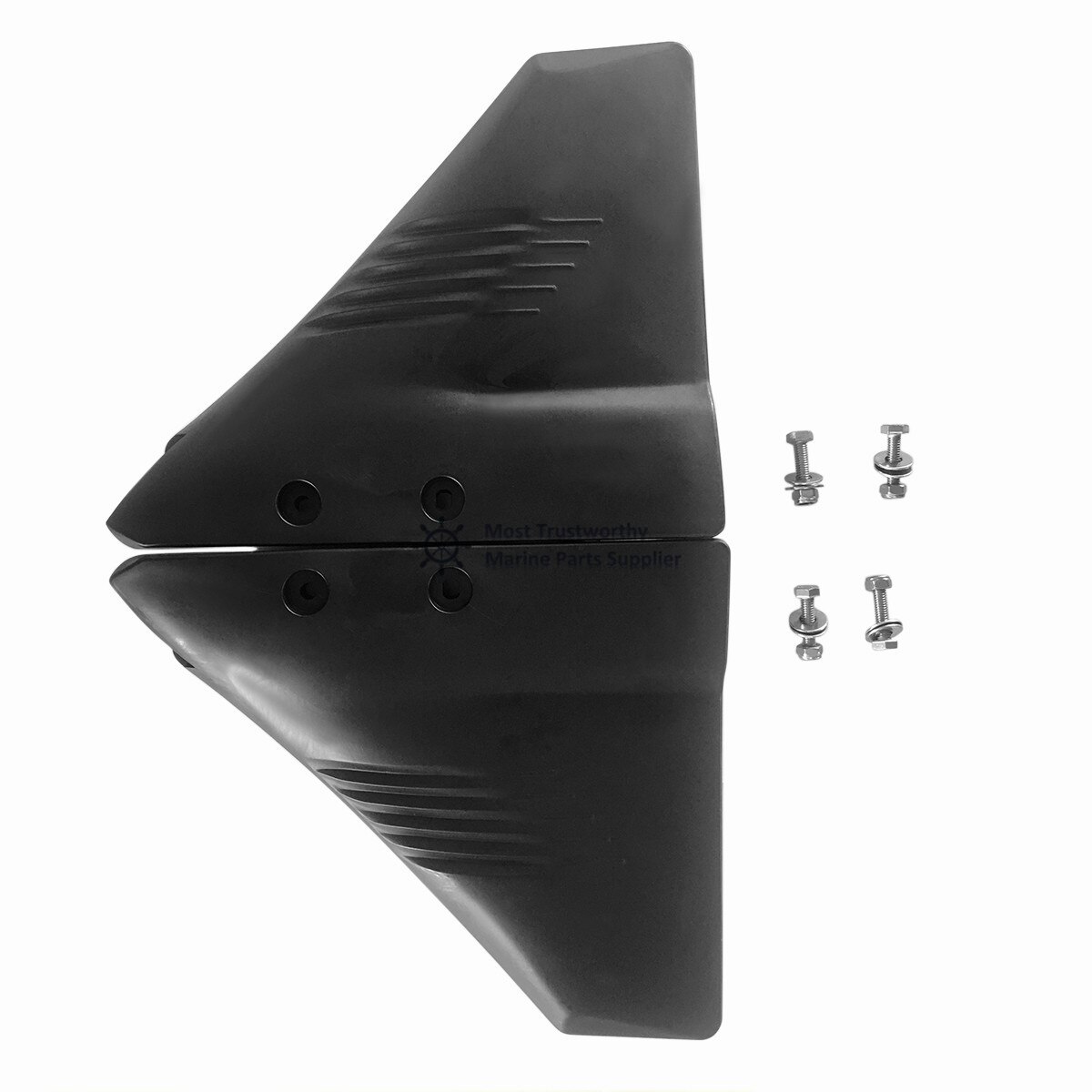 Hydrofoil Fin Stabilizer Outboards Sterndrives 2 Pieces Black Boat