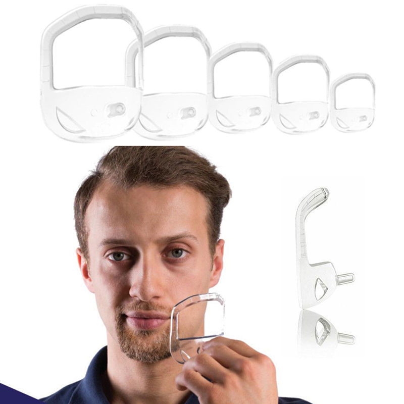 5 pièces hommes outil modèle Guide moustache barbe barbiche rasage Shaper Style barbe peigne parfait forme Transparent Style