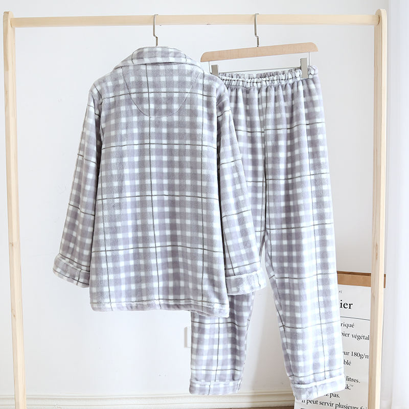 Gruesos de franela de invierno conjuntos de pijama para hombre térmica ropa de casa Tops + Pantalones Hombre Homewear pantalones de talla grande de terciopelo ropa de dormir