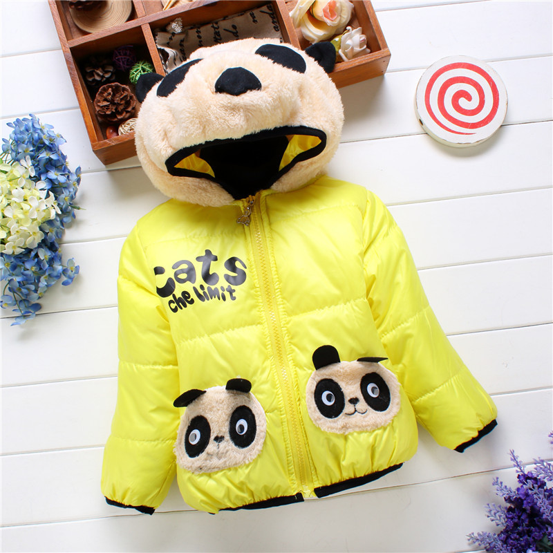 Winter Kids Meisjes Leuke Panda Patroon Jas Baby Jongens Jas Warm Katoen Hooded Bovenkleding Voor Meisjes Kinderen Kleding