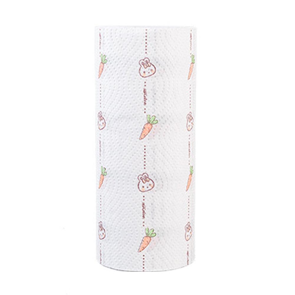 Papel de cocina lavavajillas impreso papel absorbente de aceite papel de cocina toalla rollo de papel lavable toallitas 60 hojas rollo: Default Title