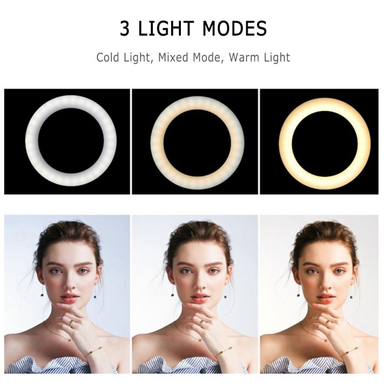 6 Inch LED Ring Light With Stand Camera Selfie Light Ring For Video Photography For IPhone Tripod And Phone Holder The Flash