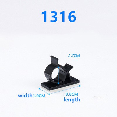 10pcs 0810/1013/1316/1720mm Cable Clips Adhesive Cord Management Wire Holder Organizer Clamp Fasteners Mayitr: 1316black