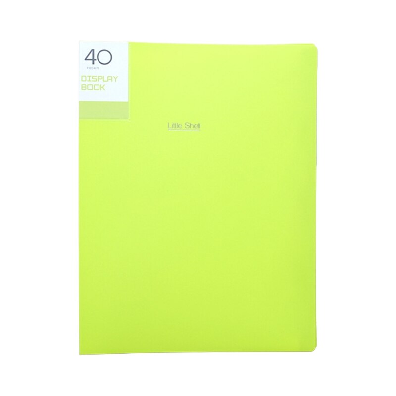 A4 Display Book 20/30/40/60 Pages Transparent Insert File Folder Document Bag N7MA: Green 40 Page