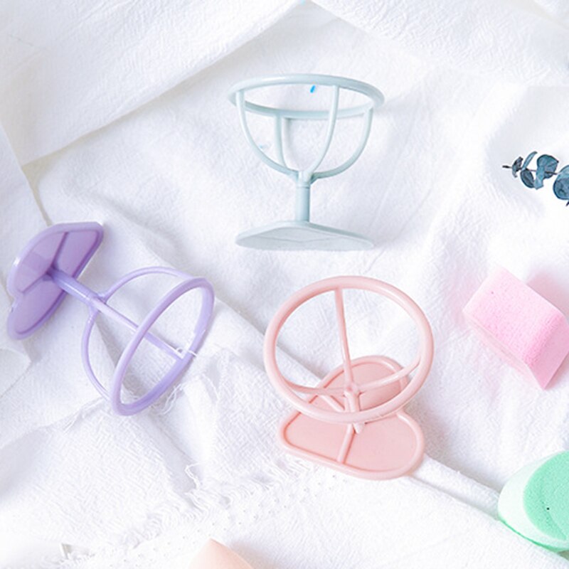 3Color Makeup Sponge Gourd Powder Puff Rack Egg Powder Puff Bracket Box Dryer Organizer Beauty Shelf Tool Heart Shaped Random