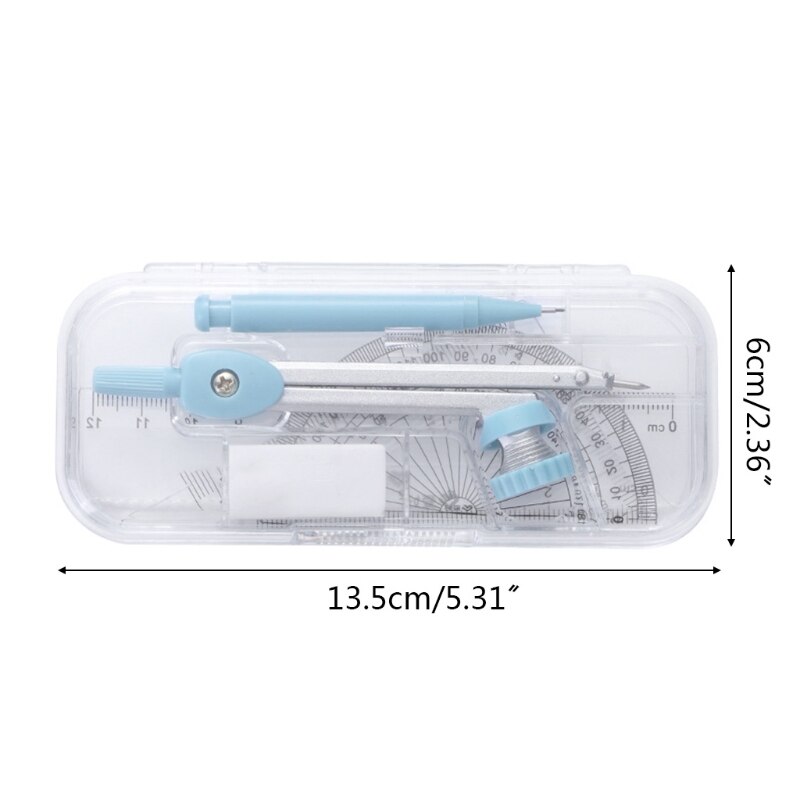 Kit de compás Pro multiusos, regla triangular, herramienta de dibujo de matemáticas para estudiantes, profesores y adolescentes