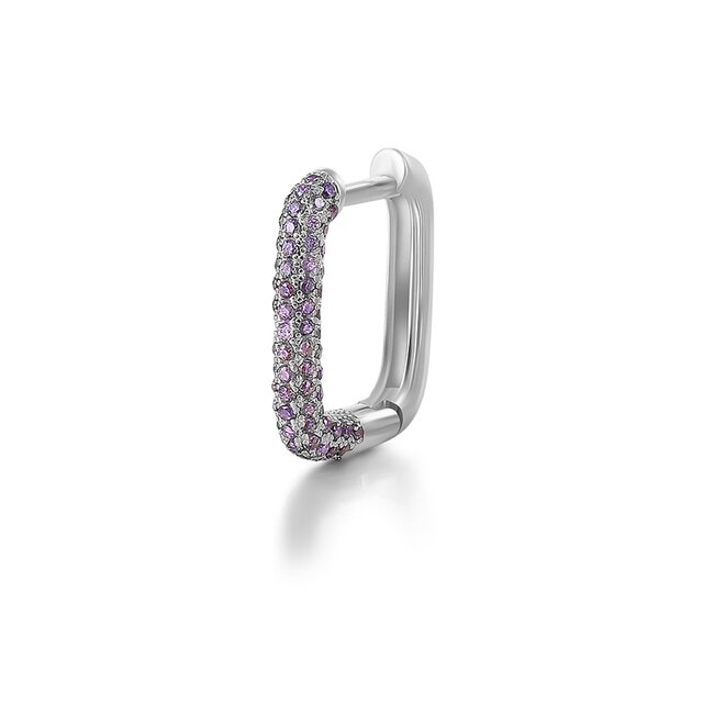Aide Goud Kleur Zilver Kleur Diamant Goud Hoepel Oorbellen Voor Vrouwen Zirconia Jeweled Geometrische Rechthoek Earring 1 Stuk: 7
