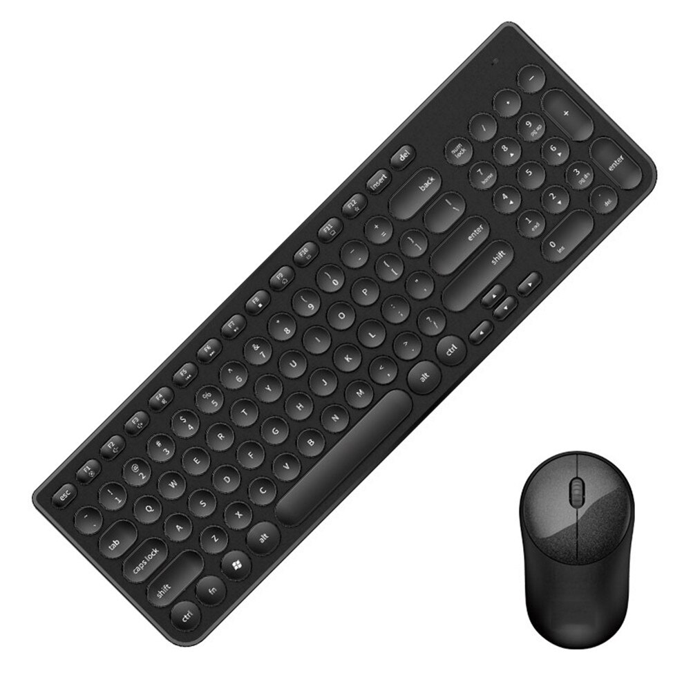 Kvinder kontor trådløst tastatur mus combo sød lyserød rund keycaps tastatur 1600 dpi optisk musedragt til asus acer hp lenovo: 2