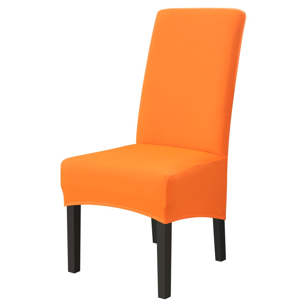 Xl storlek lång rygg rygg stolsöverdrag spandex tyg stolsöverdrag restaurang hotell fest bankett säte slipcovers: Godis apelsin