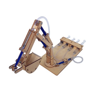 Technical gizmo hydraulic excavator. Drawing robot, climbing rope robot diy model science experiment toy Worm robot: hydraulic excavator