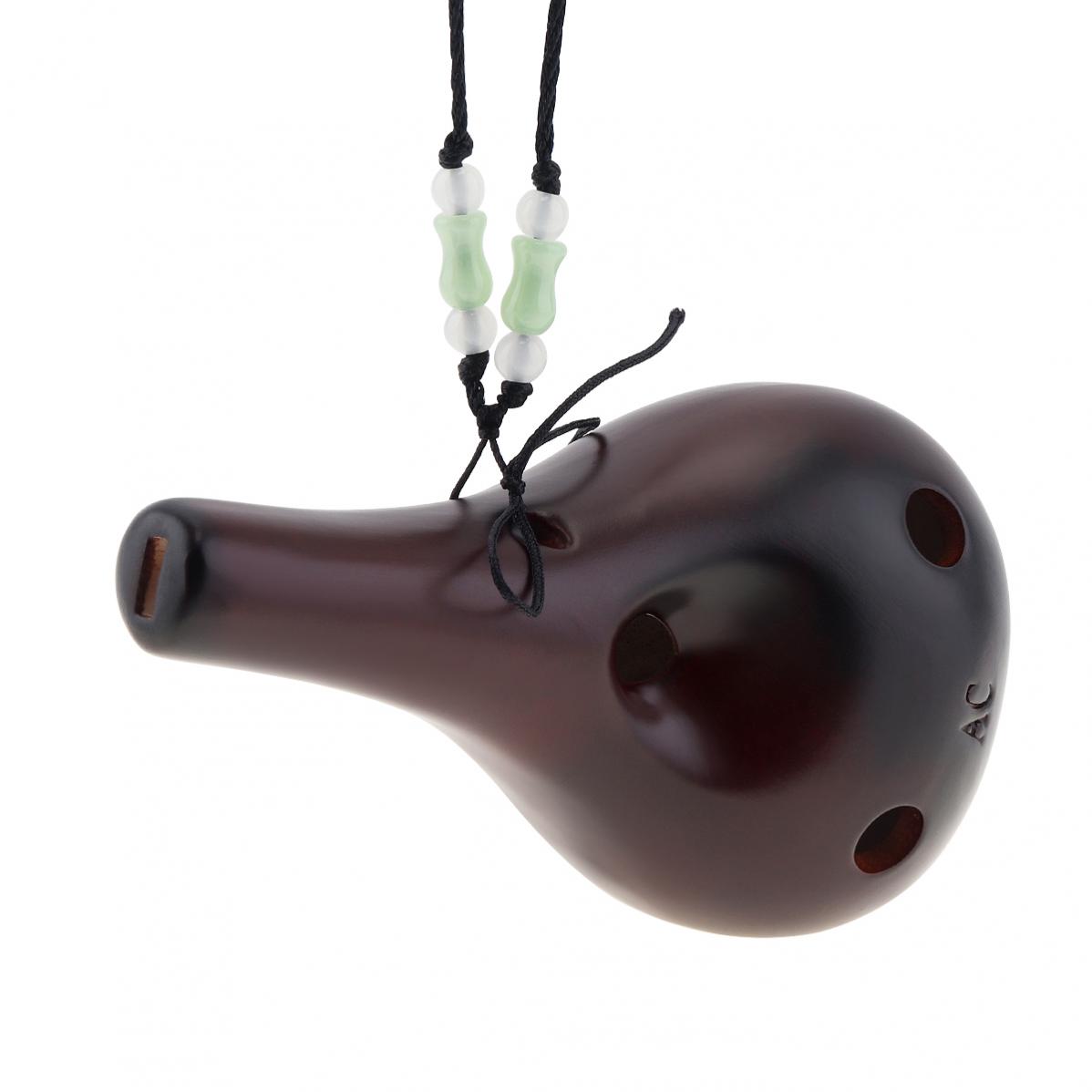 Alto ToneC – Instrument de flûte en céramique, 6 trous, Ocarina, poterie noire, glaçure fumée, pour débutant, avec corde de suspension