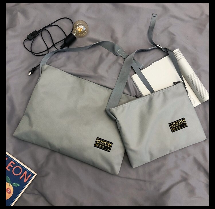 Messenger Bag Couple Japanese Casual large-capacity Original Uoct.all Shoulder Bag Ins hip-hop Simple Satchel: Gray / L54x3x40cm