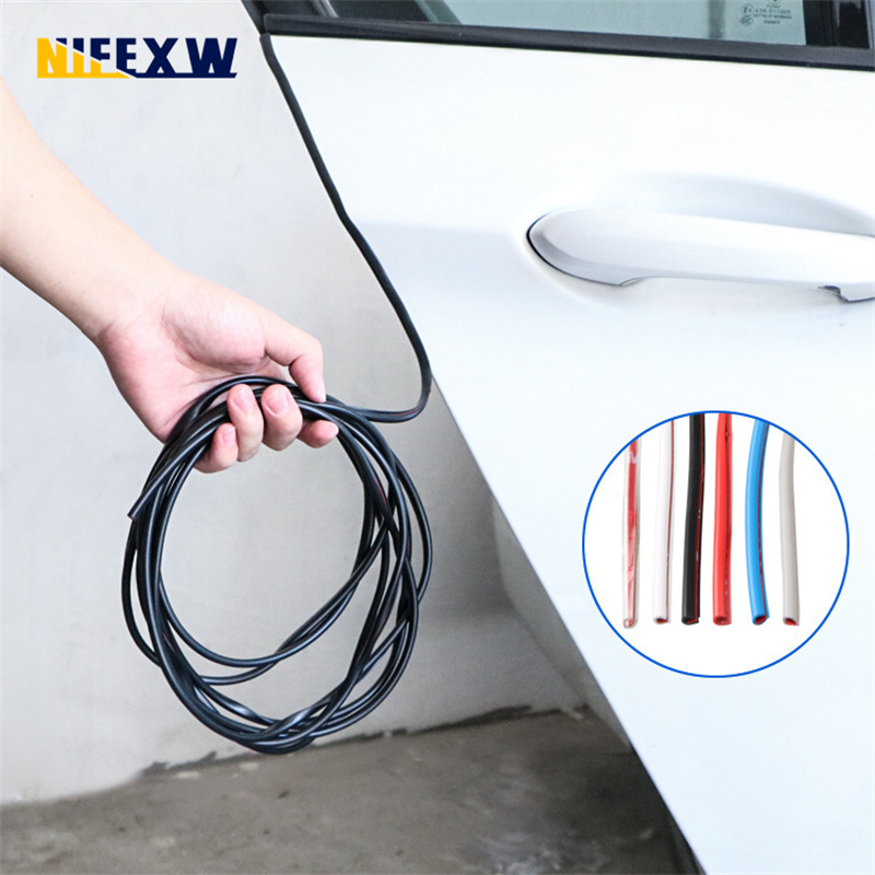Protección de puerta de coche tipo U, protectores de borde transparente, tira de moldura de estilo, Protector de goma contra arañazos, puerta de coche Universal