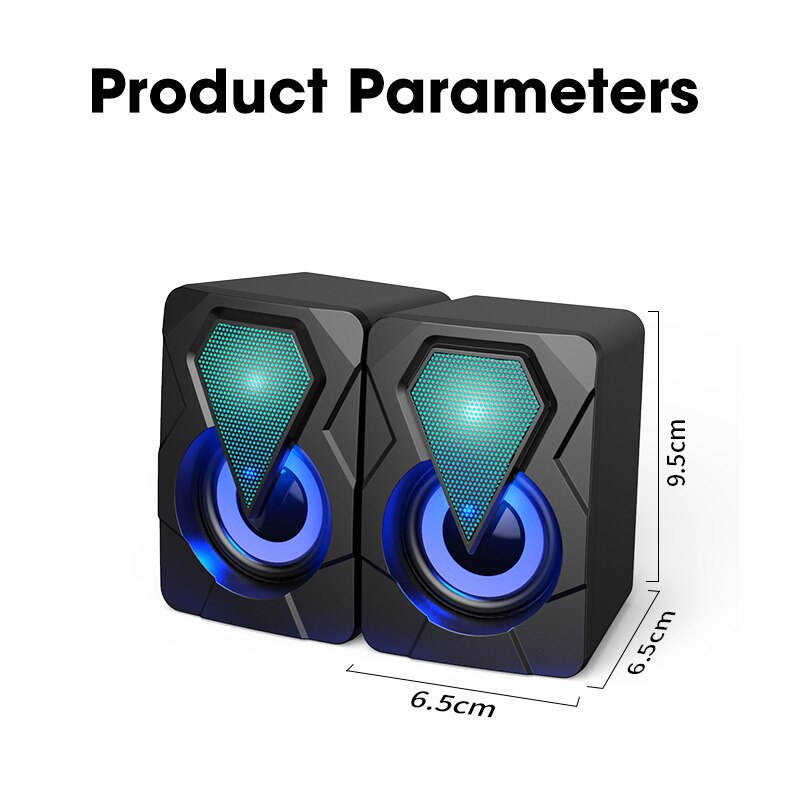 Computer Speakers for Laptop PC Subwoofer 4D Surround Sound Desktop Speaker Colorful LED Light Column Soundbar Theater Box Music