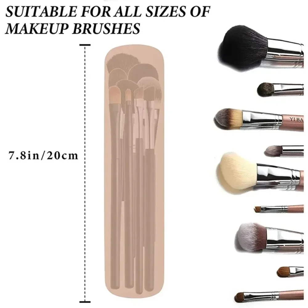 Bolsa de almacenamiento de brochas cosméticas de silicona, soporte para brochas de maquillaje de viaje, estuche de esponja de maquillaje, herramientas de maquillaje de belleza impermeables portátiles