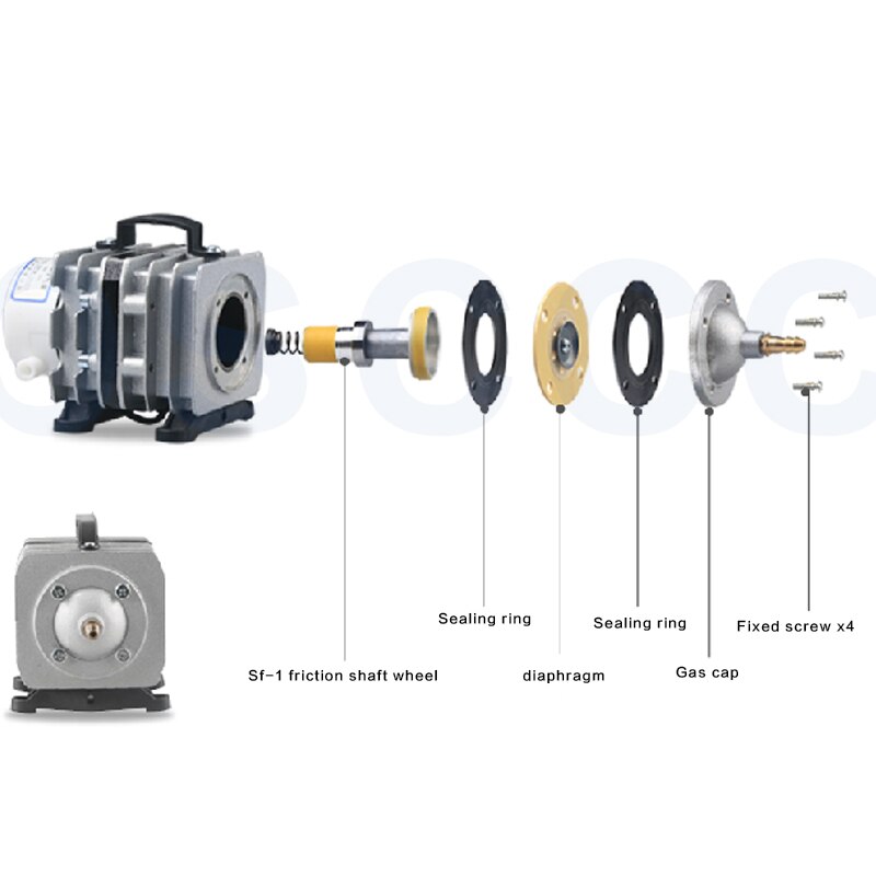 35W 40L/min ACO-002 Commercial Aquarium Air Compressor for Fish Tank Aquaculture Hydroponics Pond Electromagnetic Air Pump
