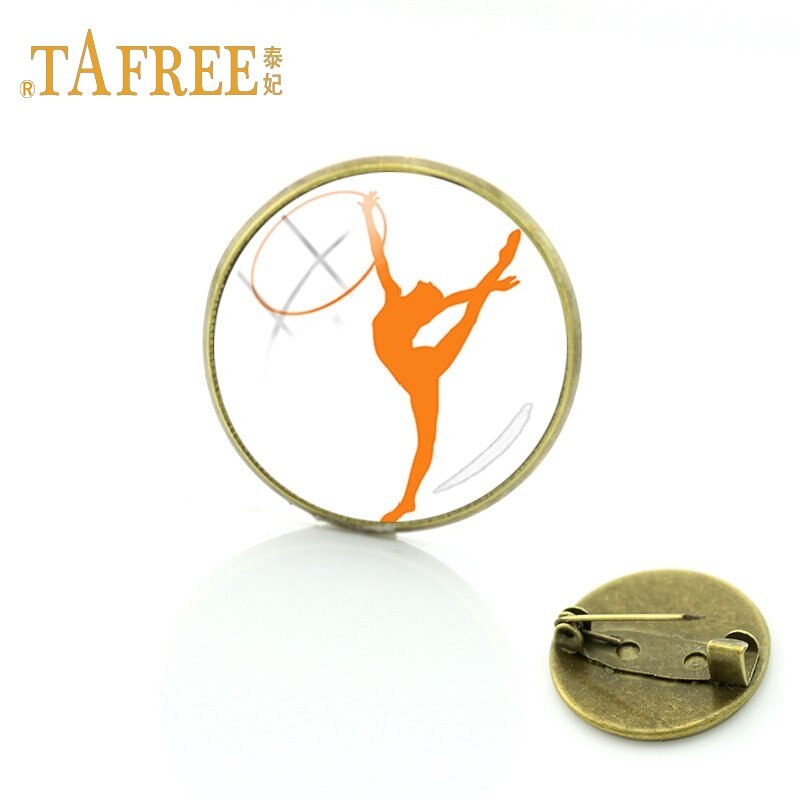 TAFREE Gymnastiek beweegt Glas cabochon dome art foto Broche sport liefhebbers gedenkteken broche kleding accessoires sieraden GY172: GY177