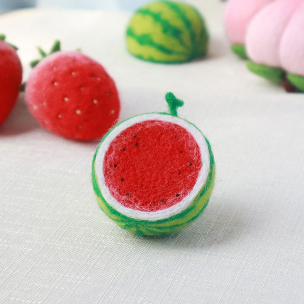 1 Juego de adorno colgante de fruta de lana artesanal, artesanía de lana de fieltro de fruta, costura de boda, accesorios para manualidades de lazo de pelo 2022