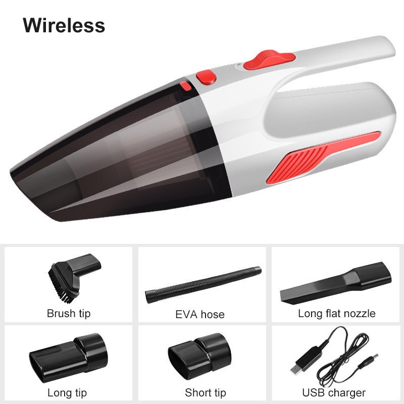 Auto Stofzuiger Draadloze Mini Draagbare Handheld Draadloze Plug 120W 4000Pa Sterke Zuigkracht Nat Droog Extension Voor Auto en Thuis