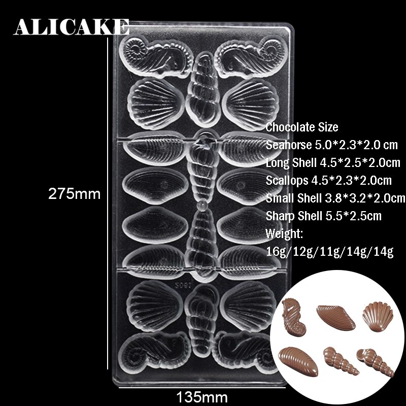 3D Polycarbonate Chocolate Molds Tray Forms For Baking Chocolate Bar Cake Thick Mould Pastry Tools for Bakery Mold: 60-2061