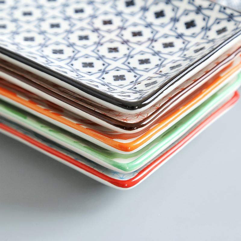 10 Inch Keramische Sushi Vlakke Plaat Japanse Stijl Onderglazuur Rechthoekige Dessert Porselein Servies Diner Schotel CZY1038