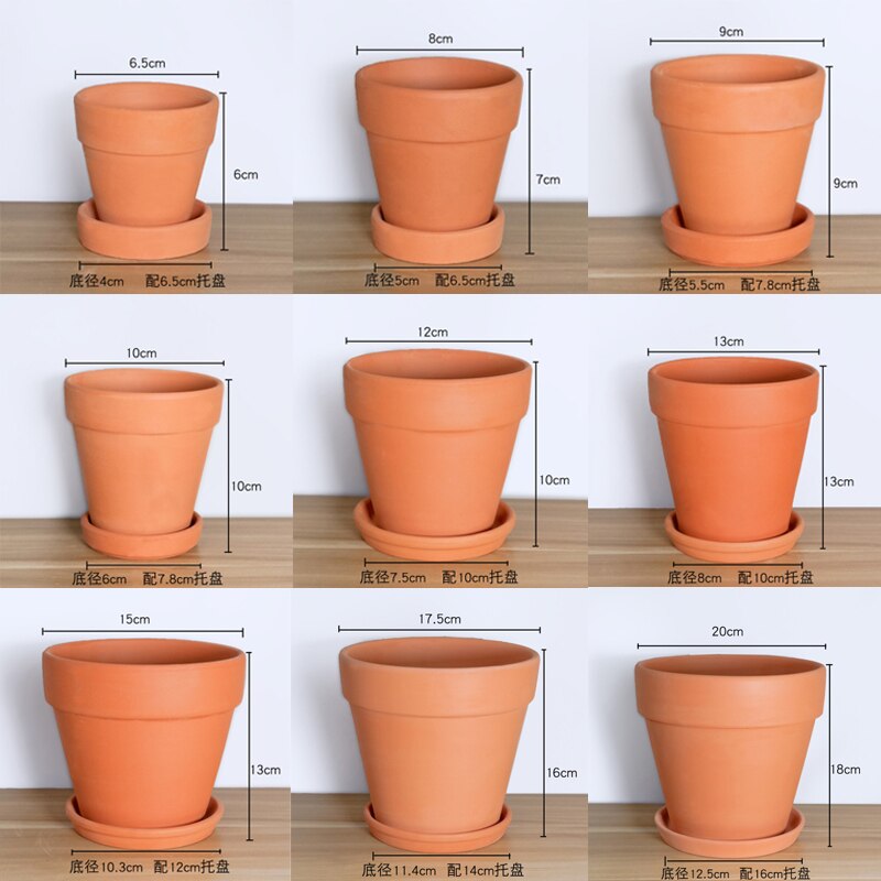 Red pottery flowerpot tray red clay tray pot holder pot base water tray round tray