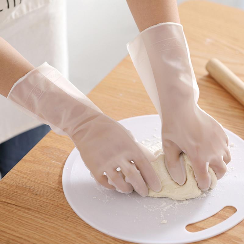 White Kitchen Dish Washing Gloves Household Dishwashing Gloves Rubber Gloves For Washing Clothes Cleaning Gloves For Dishe