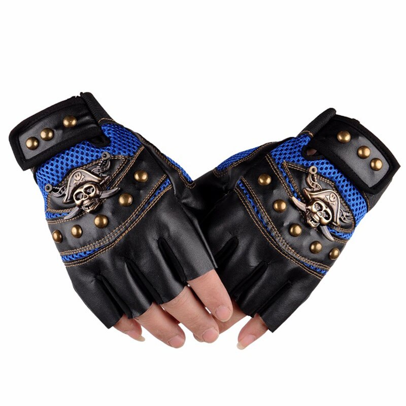 Pack De 2 Guantes De Cuero PU Sin Dedos – Estilo Punk Rock Con Corazón Y Tachuelas – Para Mujer, Cosplay Y Motociclista