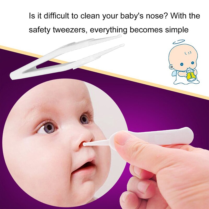 1Pcs Baby Veilig Schoonmaken Pincet Oor Neus Navel Speciale Baby Care Ear Forcep Plastic Pasgeboren Veiligheid Veilige Zorg tool