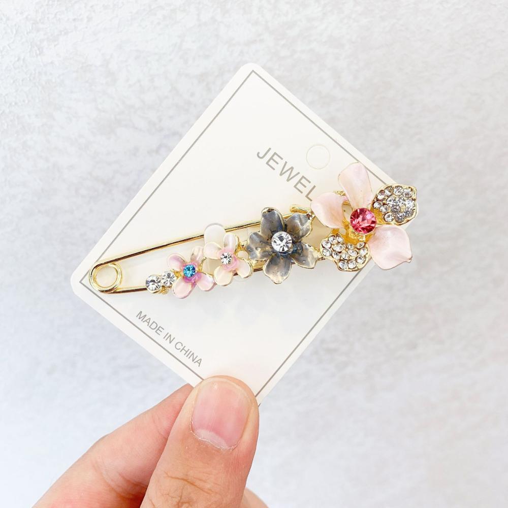 Sjal blomst broche diamant olie lilje tulipan sommerfugl stor nål sikkerhedsnål frakke kjole anti-genskin silke tørklæde spænde: 6