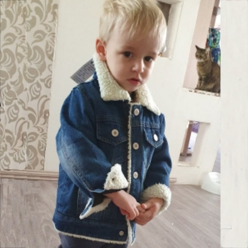 Denim Jasje voor Meisjes Casual Childrens 'Jas Kids Jas Warm Kindje Jas Dikker Jas voor een Jongen Lamswol Meisjes Jassen