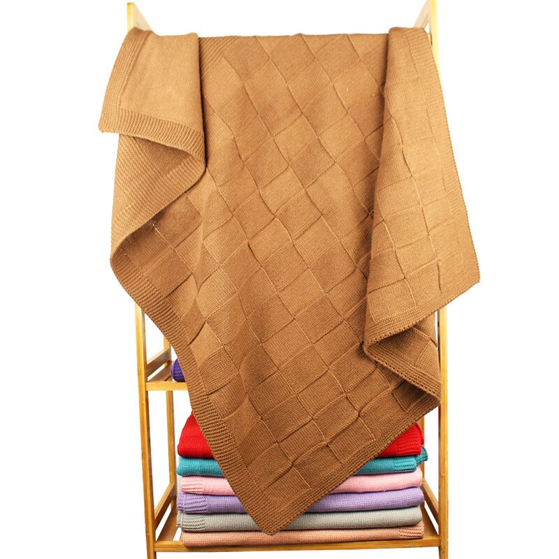 Herfst winter warme kinderwagen hoes deken winddicht quilt zacht rooster baby gebreide hoes deken verdikt effen buiten: Koffie