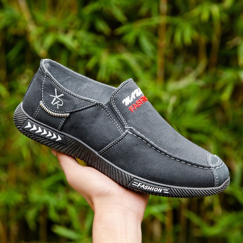 Chaussures homme printemps automne chaussures homme toile chaussures plates décontractées chaussures confortables respirantes chaussures homme ballerines noir: A38 gris / 39