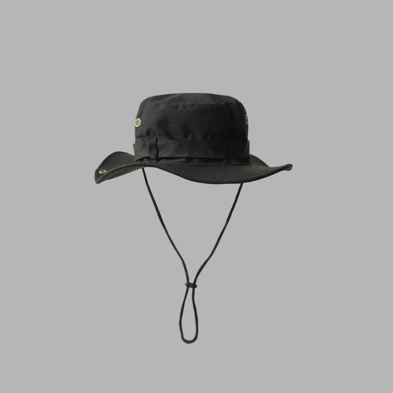 Sun Hats for Men Outdoor Fishing Cap Wide Brim Anti-UV Protection Women Bucket Hat Summer Hiking Fisherman Caps: black
