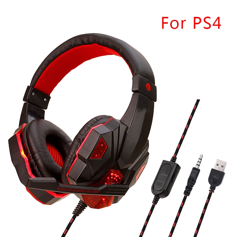 1pcs Gaming Headset Large Headphones Cool Luminous Headphones Game Headset For PC PS4 Headphones Game Headset With Microphone: 4
