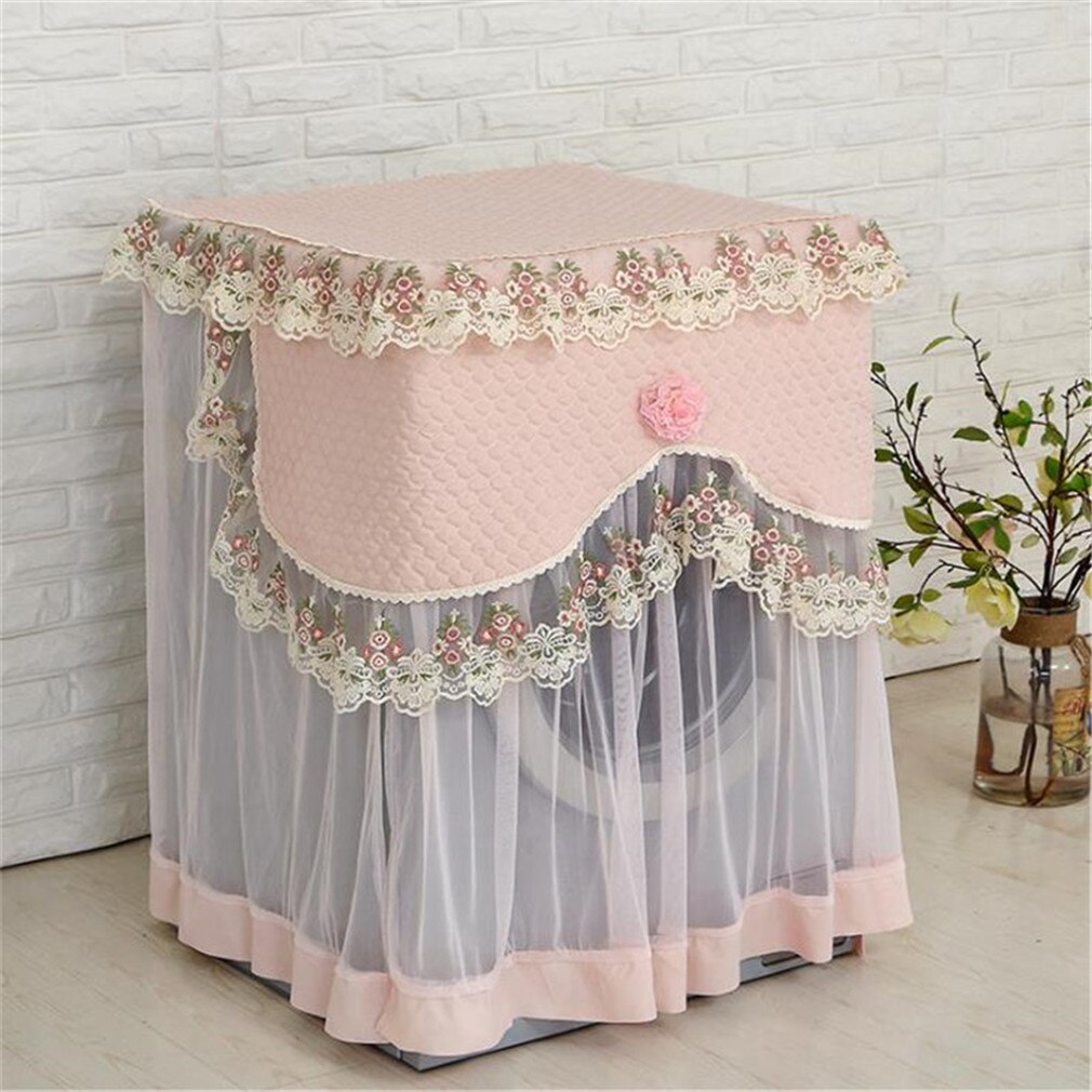 Funda antipolvo de para lavadora, funda duradera suave a prueba de encaje para el hogar, protección antipolvo: light pink