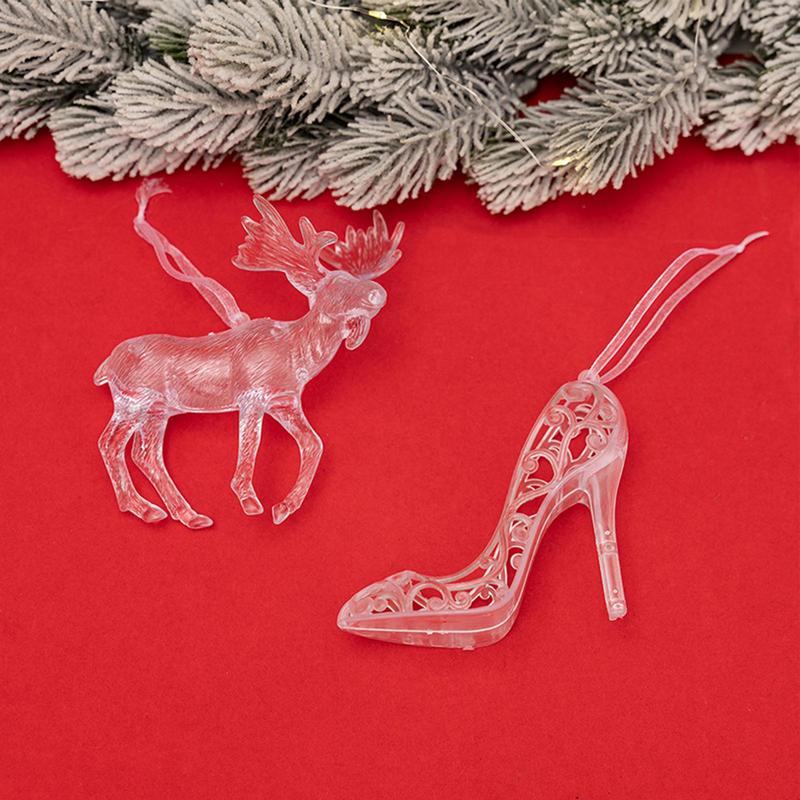Kerst Acryl Ornamenten Hangbare Kerst Ornament Kerstversiering Decoraties Set Van 6 Hanteerbare Rendieren Hoge Hakken
