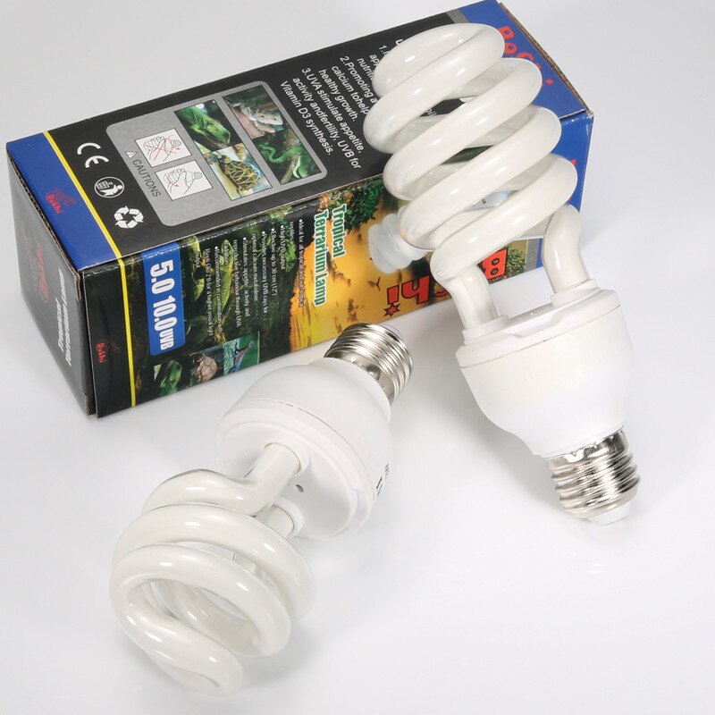 Reptile lamp Fixtures 10.0 crawling tortoise 5.0 UV turtle lizard back spiral tube uvb light bulbs for reptiles