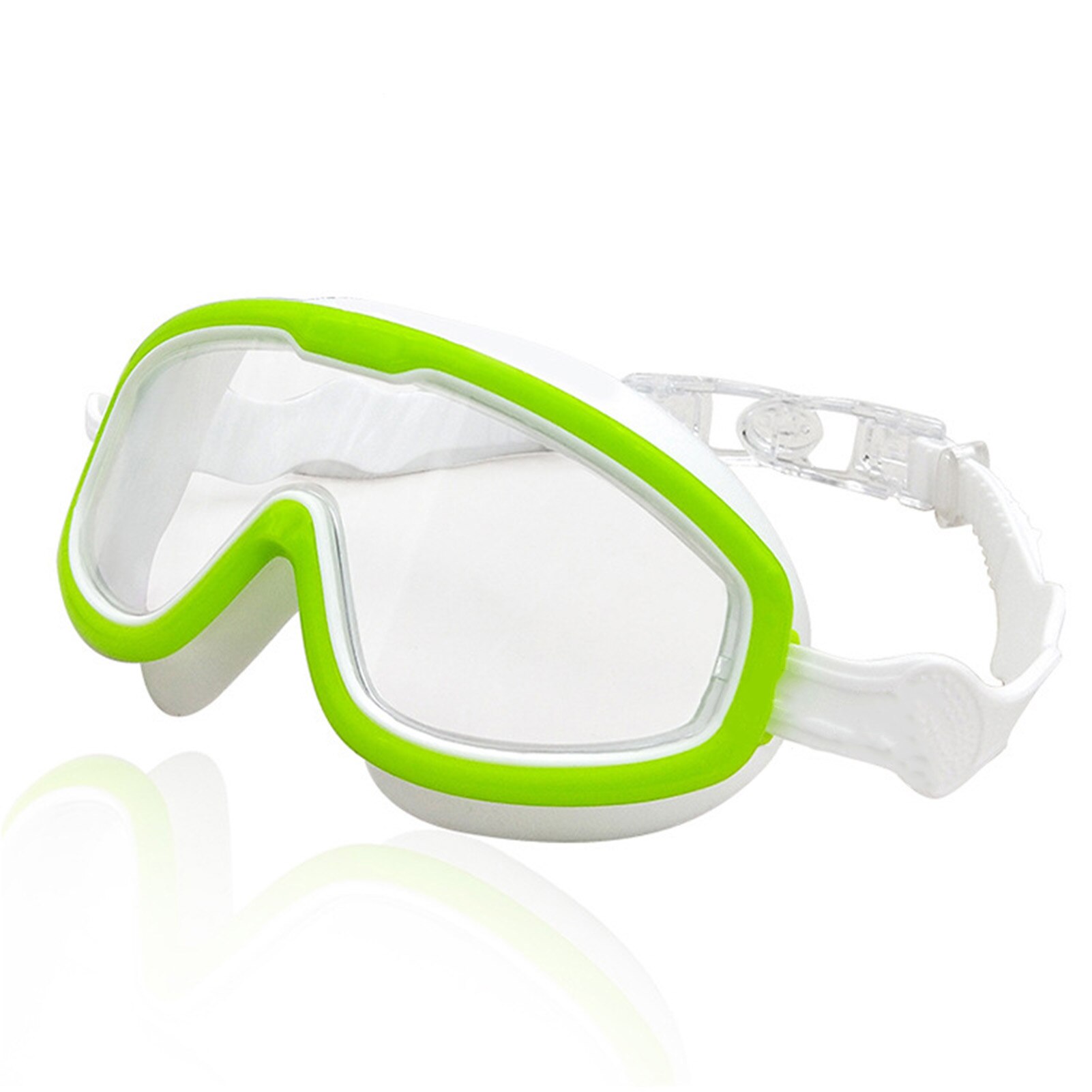 Kids Kleurrijke Zwembril Siliconen Anti Fog Uv Shield Zwemmen Bril Wide View Zwemmen Gear Voor Jongens Meisjes: Green
