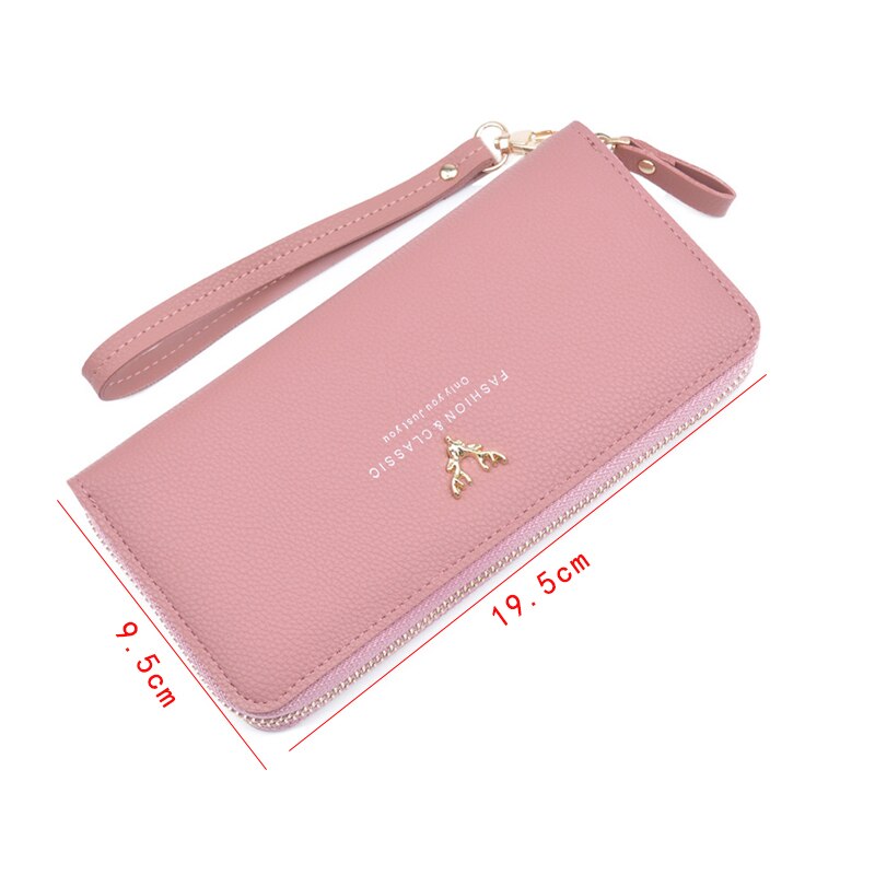 Women Female Purse Wallet Female PU Leather Long Wallet Purse Black / Red / Blue / Green / Gray Famous Brand