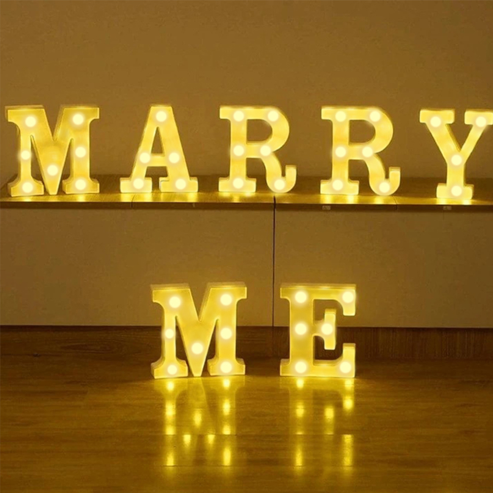 1pc Decorative Letter Led Light Emitting Decoration Battery Night Light Used For Family Weddings Birthdays Parties Letter Lights