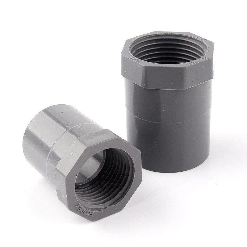 1~5pcs 1/2″~2″ Inch PVC Female Thread Straight Connector Water Pipe Joint Aquarium Fish Tank Parts Garden Irrigation Adapter