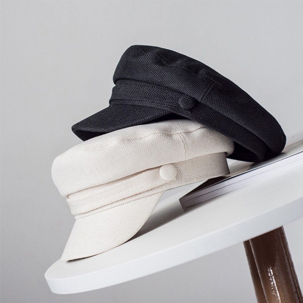 Mode Vrouwen Hoeden Achthoekige Platte Cap Elegante Dames Lente En Herfst Katoen Marine Hoeden Baretten Meisjes Effen Kleur Baret Hoeden
