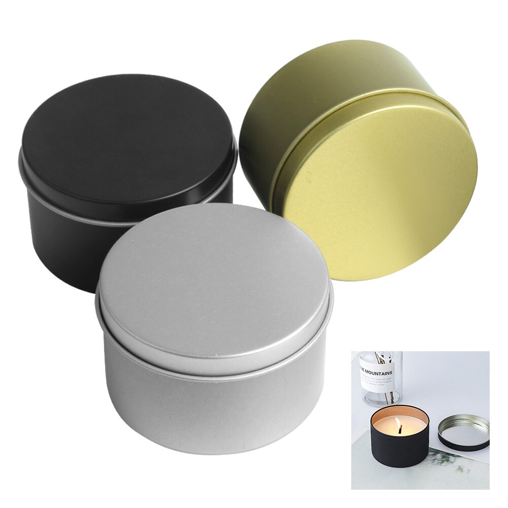 6Pcs Candle Making Tins 104ml Empty Storage Jars With Screw Lids Clear Round Container DIY Sample Jar Tinplate Arts Crafts Box