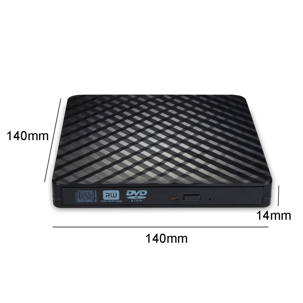 PC Laptop External USB 3.0 DVD RW CD Writer Portable Optical Drive Burner Reader Player Tray black/white