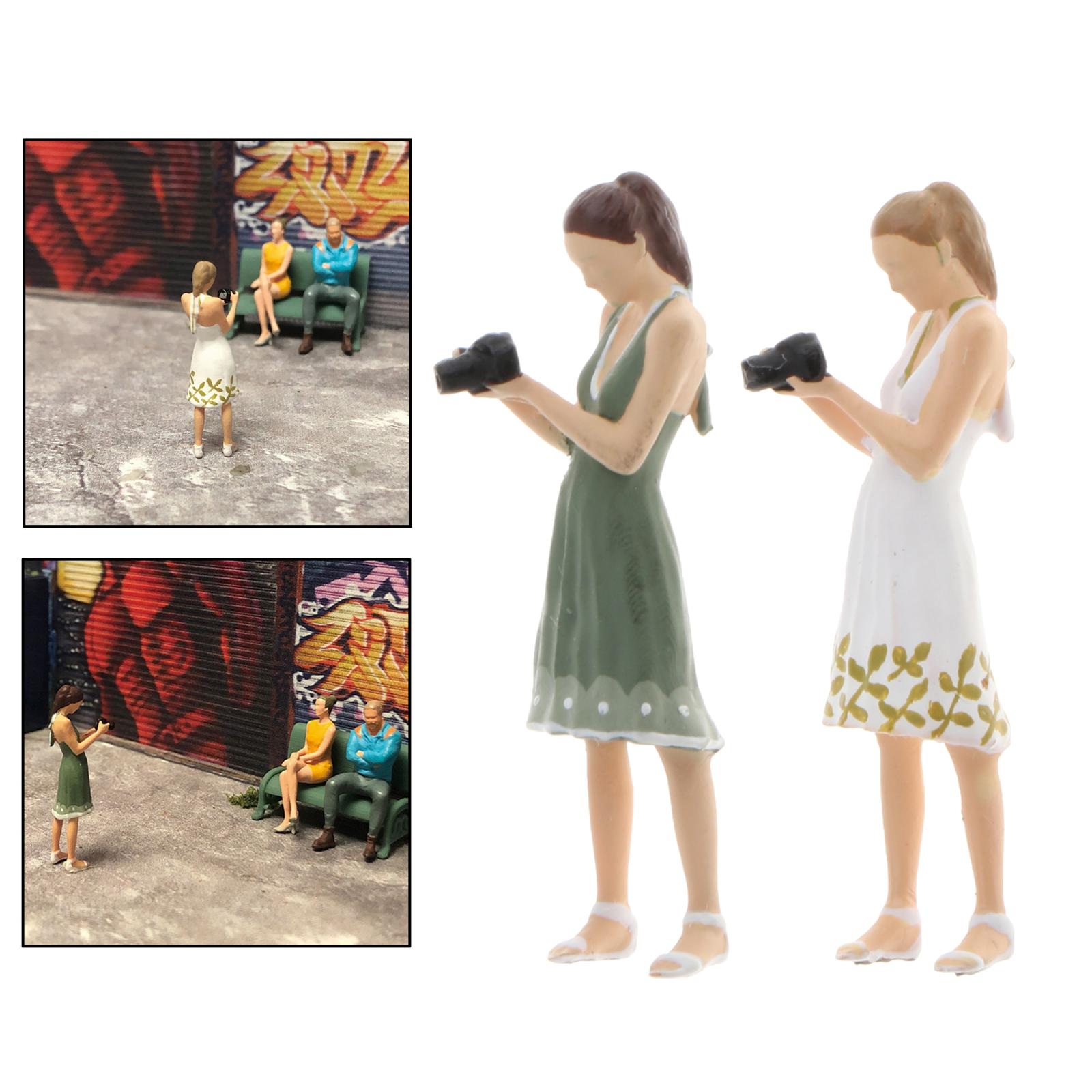 1/64 échelle ville modèle chiffres Diorama femme modèle photographie scénario modèle pour enfants jouet groupe