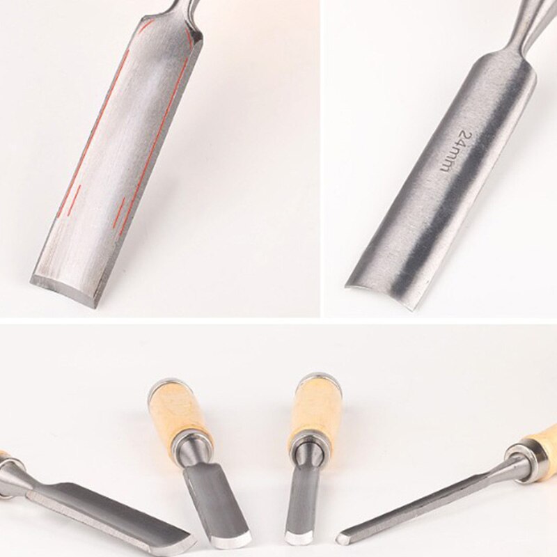 Juego de tallado de madera con cincel semiredondo de 4 Uds., juego de herramientas de Grabado a mano para carpintería, herramientas de tallado de carpintero