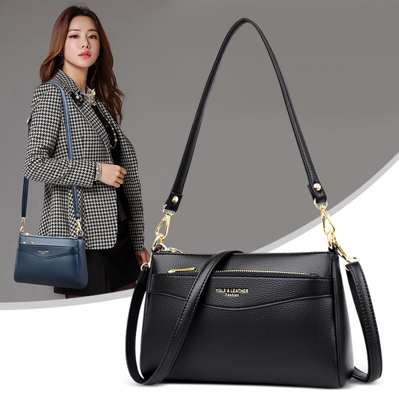 Oude Tang Pu Lederen Schoudertassen Voor Vrouwen Winter Luxe Black Crossbody Sac een Belangrijkste