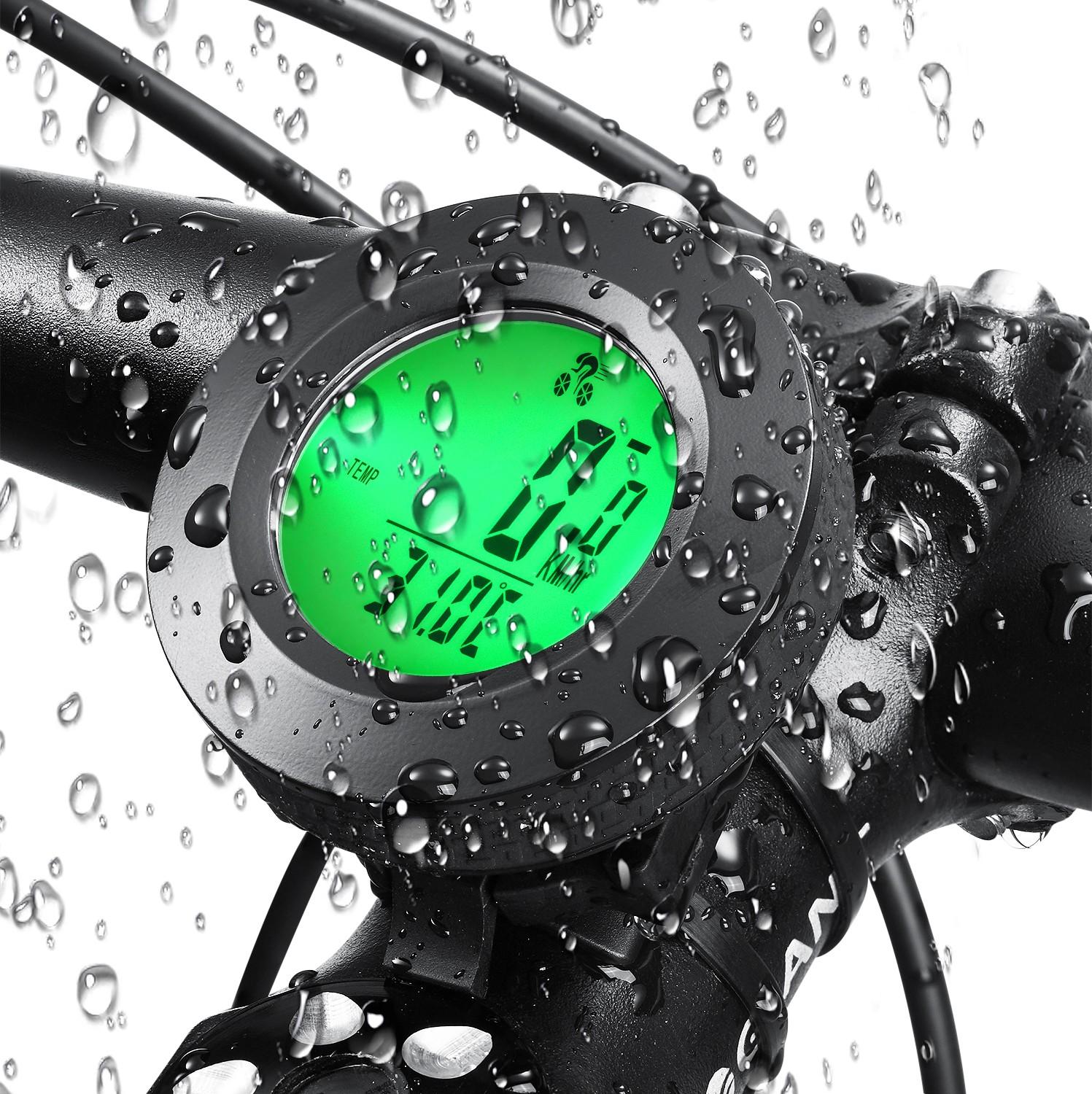 MTB Bike Wireless Bicycle Computer Speedometer LED Digital Backlight Riding Luminous Computer Odometer Round Stopwatch Rainproof
