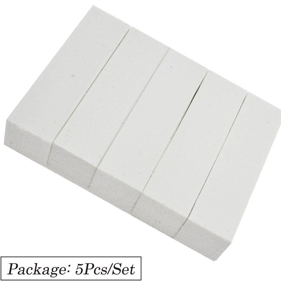 5 stk hvide neglefile dobbeltsidet slibesvamp gel polering buffer blok neglekunst pedicure manicure værktøj jitr 13